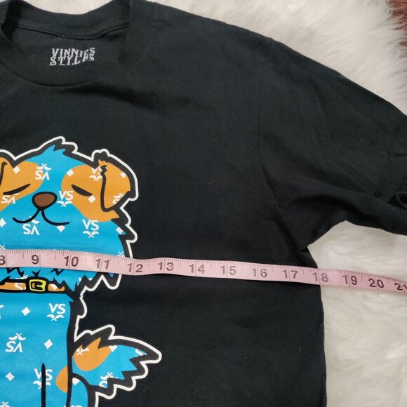 Brooklyn Vinnies Signature Blue Dog Graphic Print Short Sleeve Black Shirt Small - Picture 8 of 10